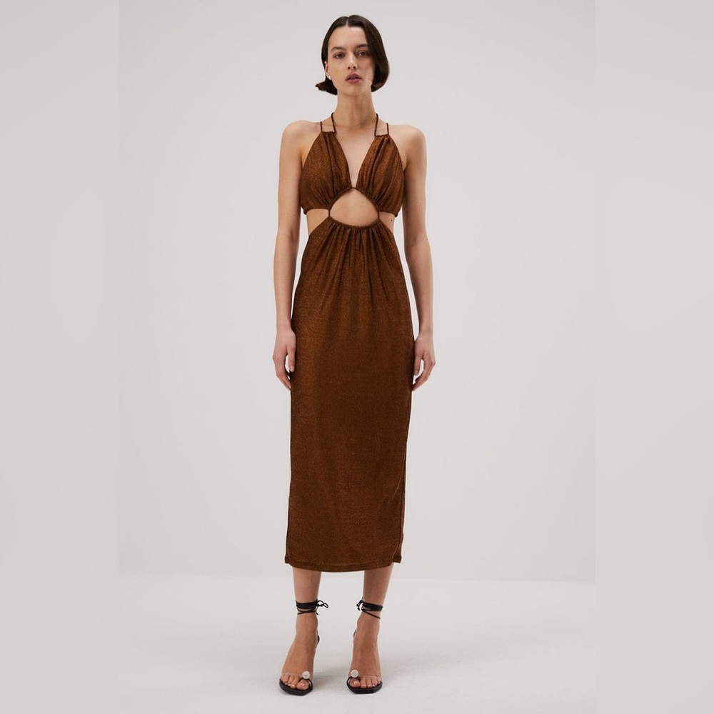 Misha Collection V-Neck Midi Length Dress w/ Tags